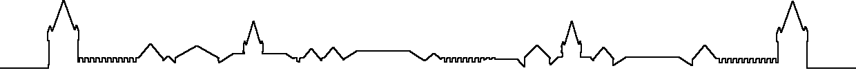 Siluette of medieval city